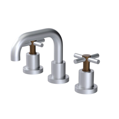 Rubinet Widespread Lav. Set. (less drain) Satin Chrome