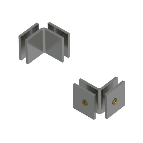 Rubinet 90 Glass to Glass Open Face Satin Nickel