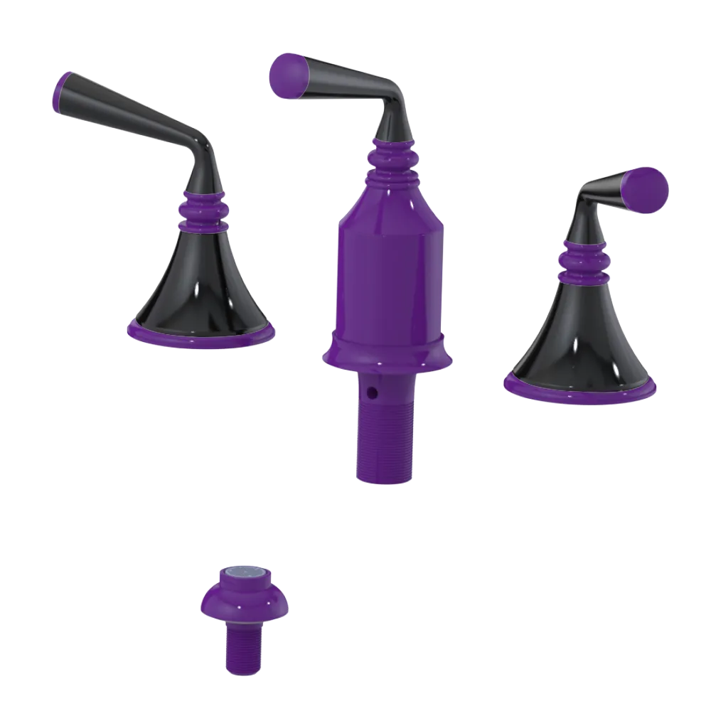 Rubinet Bidet Fitting with Spray, Diverter, and Vacum Breaker (Less Drain) Purple Haze
