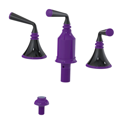 Rubinet Bidet Fitting with Spray, Diverter, and Vacum Breaker (Less Drain) Purple Haze