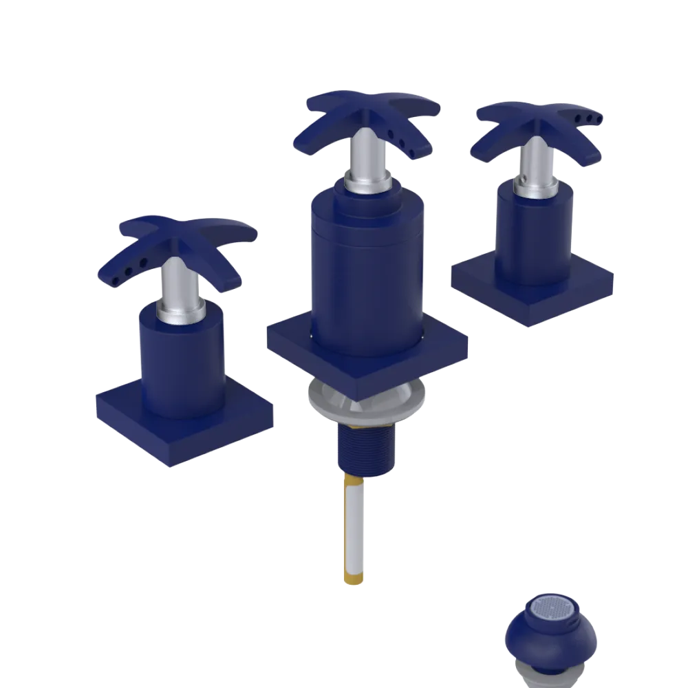 Rubinet Bidet Fitting with Spray, Diverter, and Vacuum Breaker (less drain) Midnight Blue