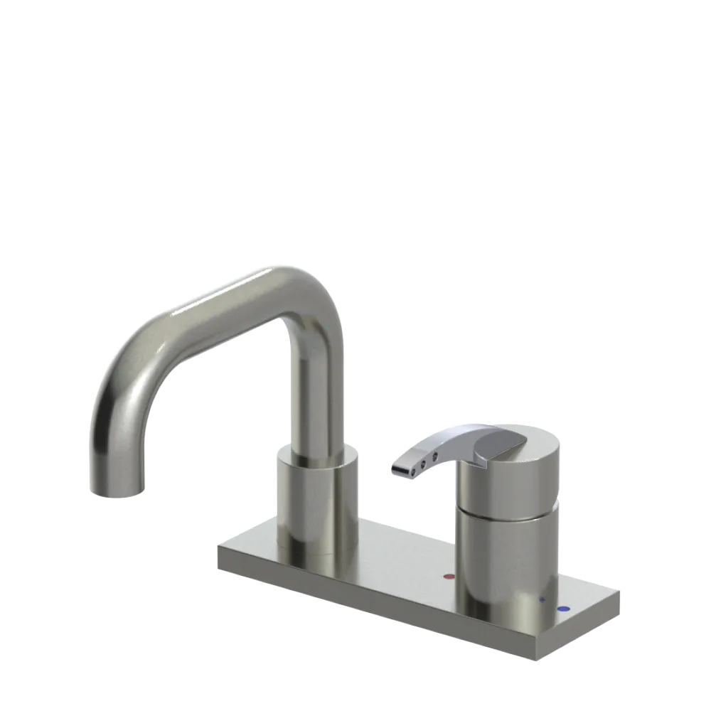 Rubinet 4" Centre Single Control Lav. Set. with Genesis spout (less drain) Satin Nickel