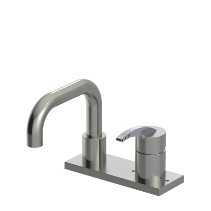 Rubinet 4" Centre Single Control Lav. Set. with Genesis spout (less drain) Satin Nickel