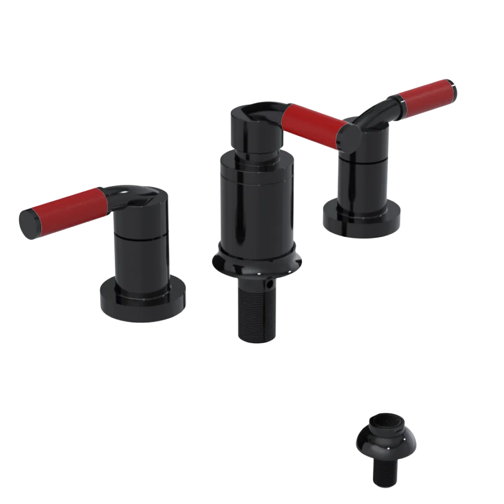 Rubinet Bidet Fitting with Spray, Diverter, and Vacuum Breaker (less drain) Black