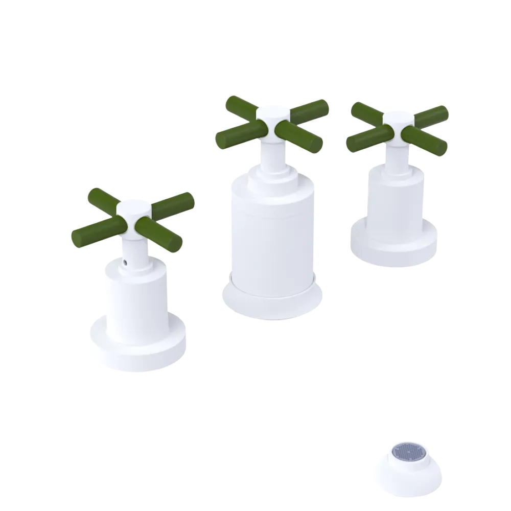 Rubinet Bidet Fitting with Spray, Diverter, and Vacuum Breaker (less drain) Matt White