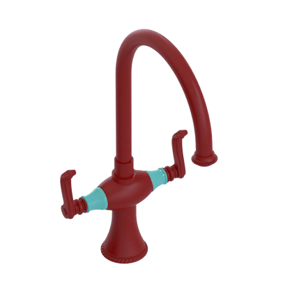 Rubinet Two Handle Single Hole Kitchen Set Maroon