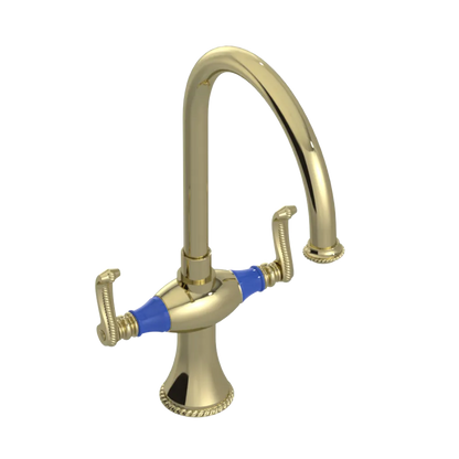 Rubinet Two Handle Single Hole Kitchen Set Gold