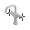 Rubinet Single Hole Dual Handle Lav. Set. (less drain) White