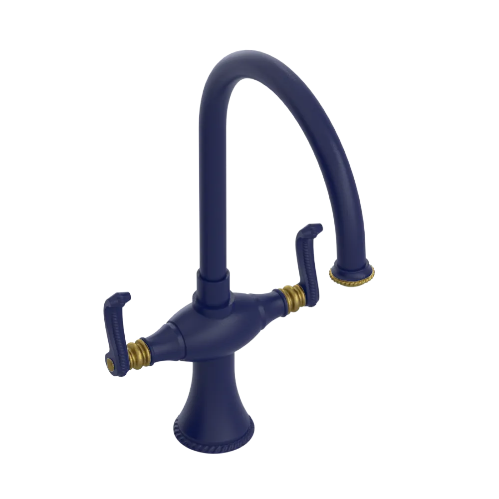 Rubinet Two Handle Single Hole Kitchen Set Midnight Blue