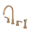 Rubinet Widespread Kitchen Set with Hand Spray Satin Gold