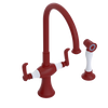 Rubinet Two Handle Single Hole Kitchen Set with Hand Spray Maroon