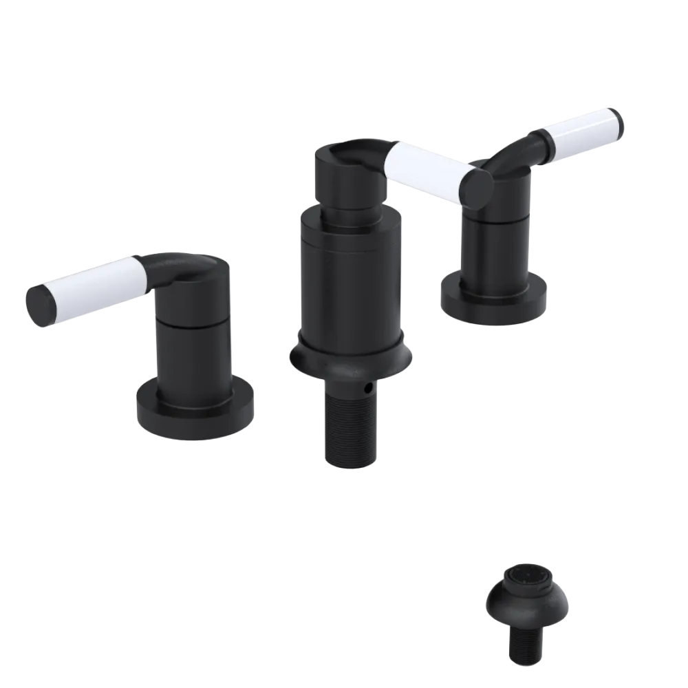 Rubinet Bidet Fitting with Spray, Diverter, and Vacuum Breaker (less drain) Matt Black