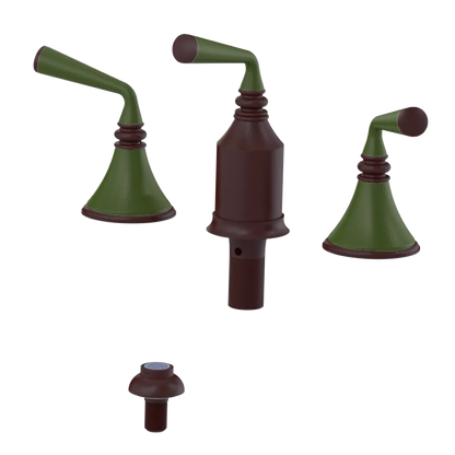 Rubinet Bidet Fitting with Spray, Diverter, and Vacum Breaker (Less Drain) Bordeaux