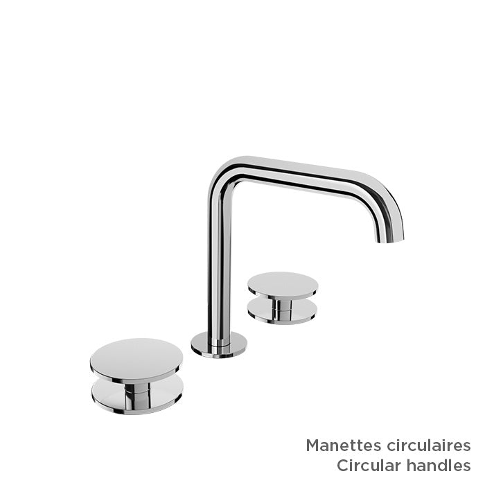 Baril 8" c/c lavatory faucet (without handle), drain included