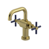 Rubinet Single Hole Dual Handle Lav. Set. (less drain) Natural Brass