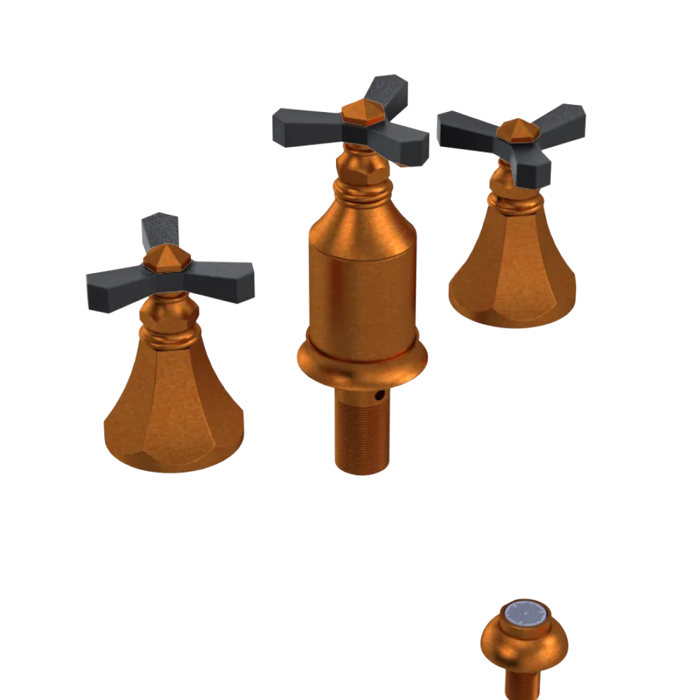 Rubinet Bidet Fitting with Spray, Diverter, and Vacum Breaker (Less Drain) Antique Copper Matt