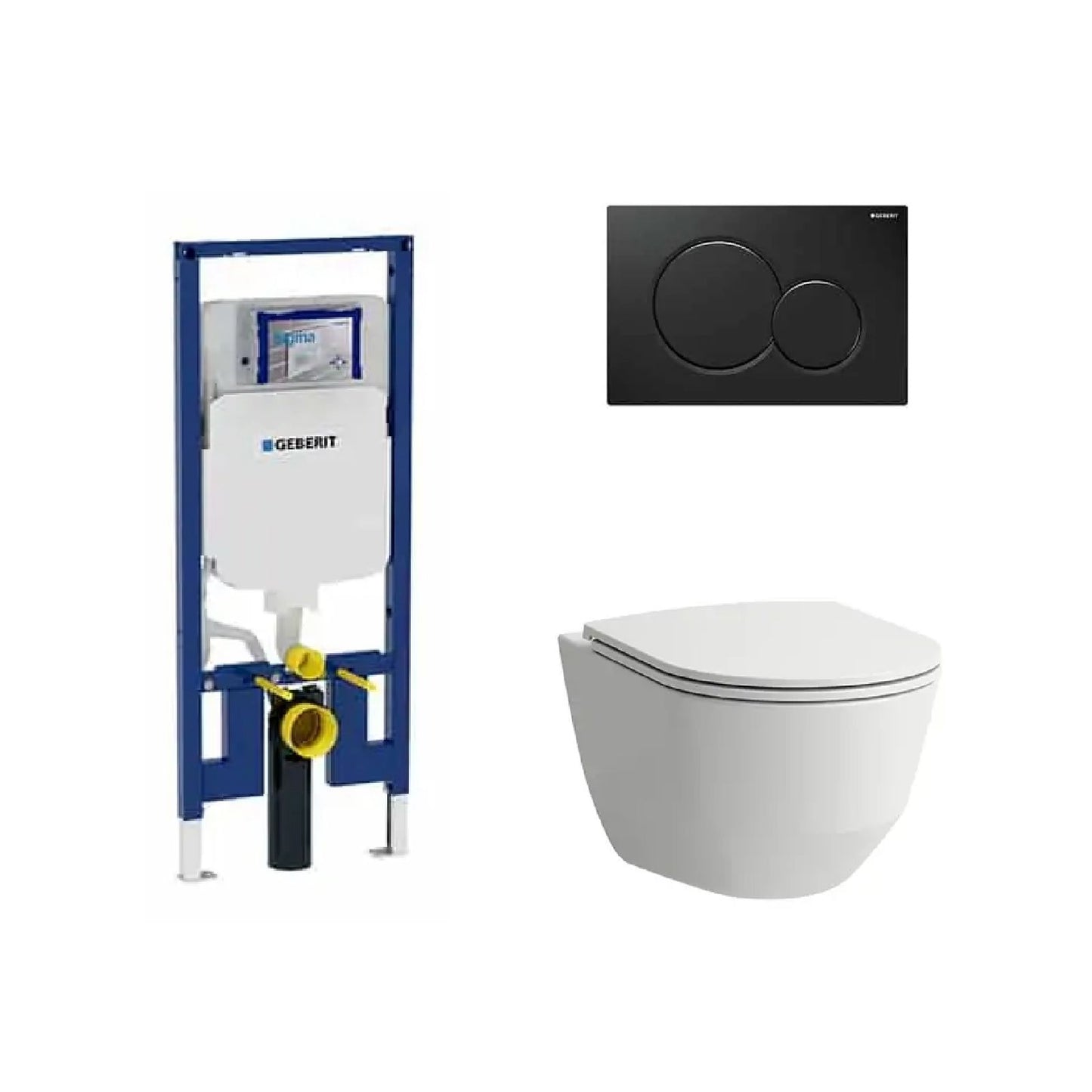 Laufen 2-Piece Toilet Elongated Dual-Flush Wall Mounted Toilet With Geberit In-Wall Tank (Seat Included) - Laufen Pro