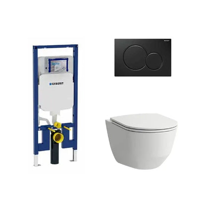 Laufen 2-Piece Toilet Elongated Dual-Flush Wall Mounted Toilet With Geberit In-Wall Tank (Seat Included) - Laufen Pro