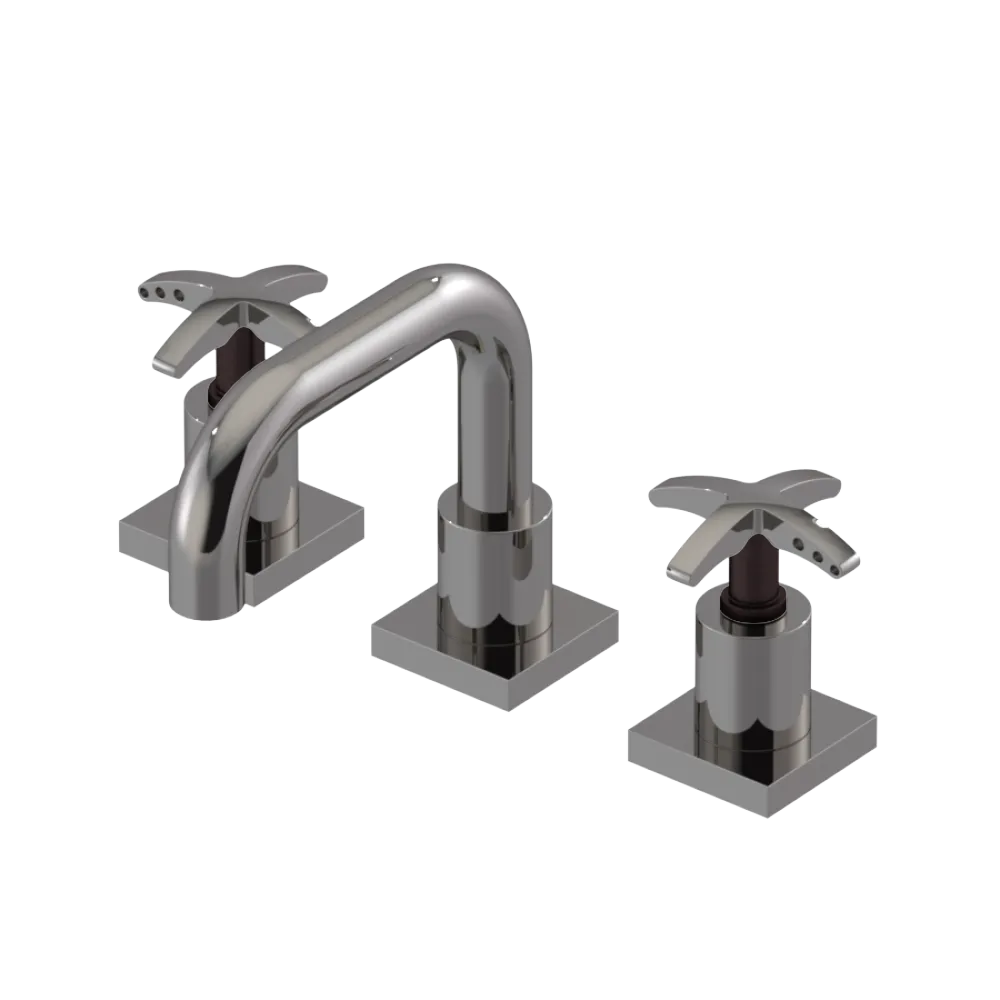 Rubinet Widespread Lav. Set. with Genesis spout (less drain) Polished Nickel