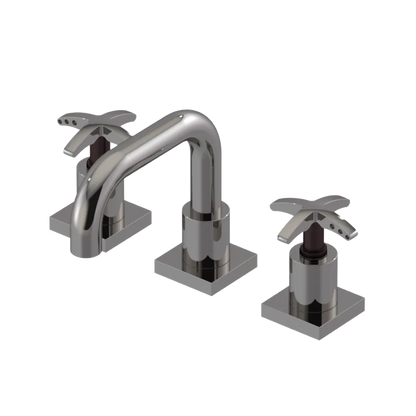 Rubinet Widespread Lav. Set. with Genesis spout (less drain) Polished Nickel