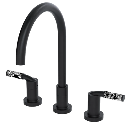 Rubinet Widespread Kitchen Set Matt Black