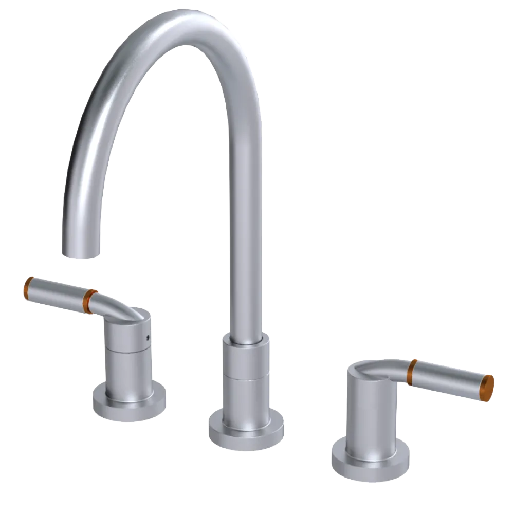 Rubinet Widespread Kitchen Set Satin Chrome