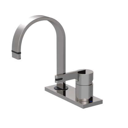 Rubinet 4" Centre Single Control Lav. Set (less drain) Polished Nickel