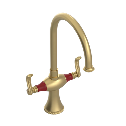 Rubinet Two Handle Single Hole Kitchen Set Satin Brass