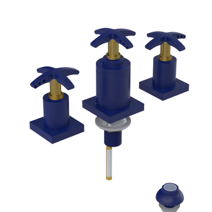 Rubinet Bidet Fitting with Spray, Diverter, and Vacuum Breaker (less drain) Midnight Blue