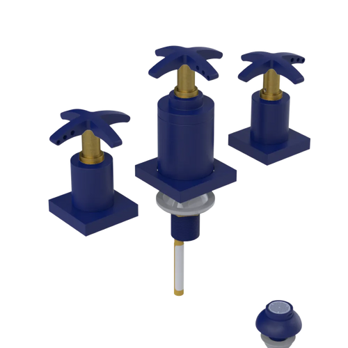 Rubinet Bidet Fitting with Spray, Diverter, and Vacuum Breaker (less drain) Midnight Blue