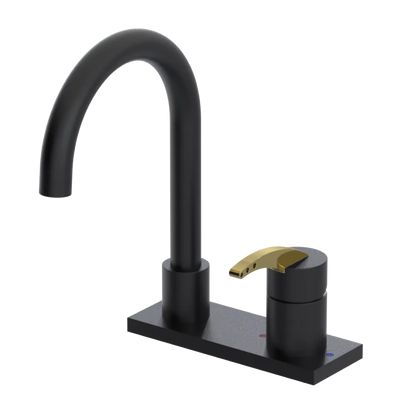 Rubinet 4" Centre Single Control Lav. Set. (less drain) Matt Black