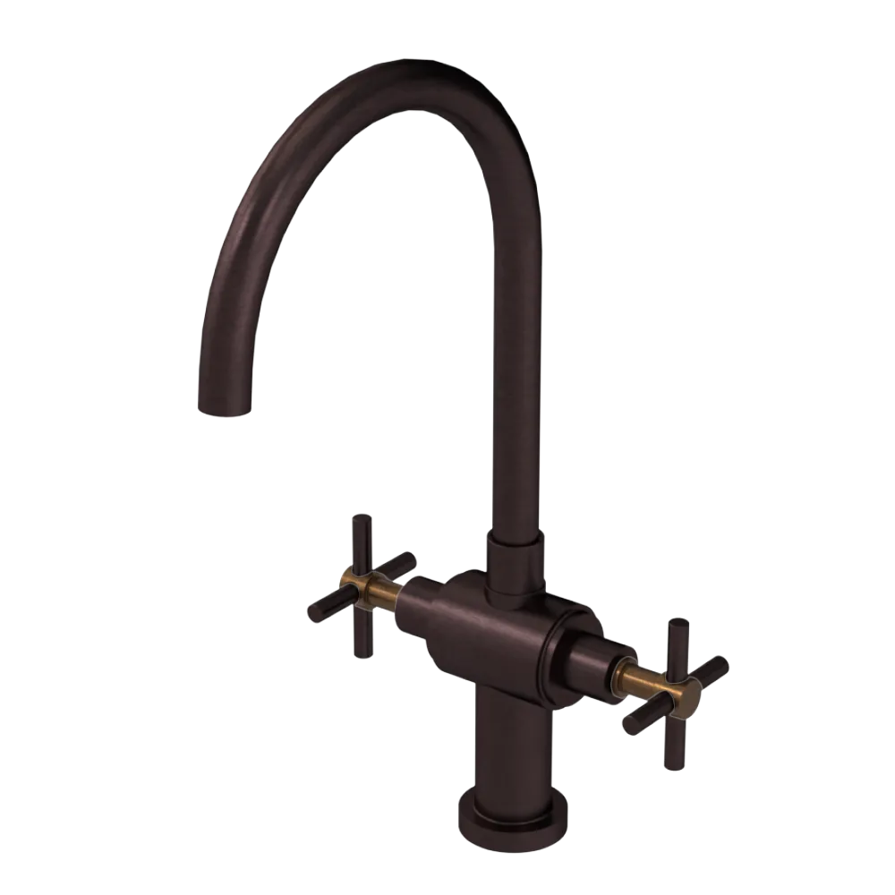 Rubinet Two Handle Single Hole Kitchen Set with LaSalle Spout Oil Rubbed Bronze
