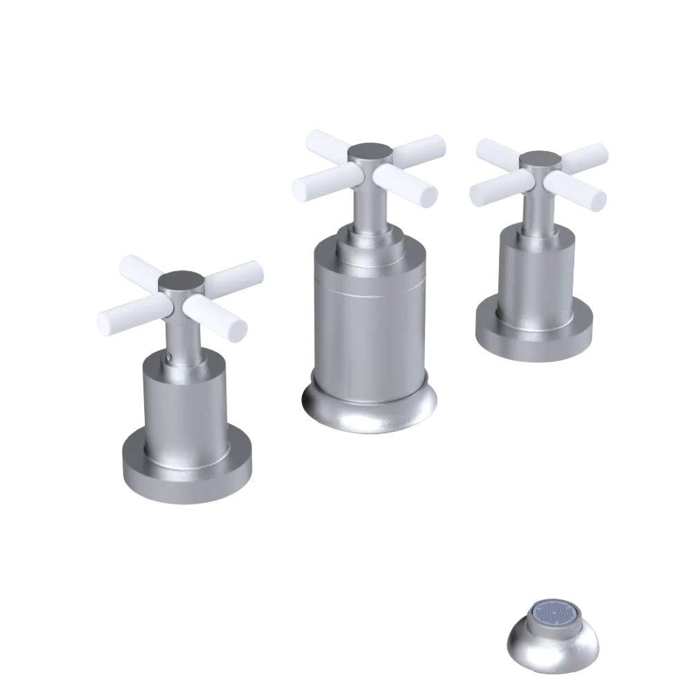 Rubinet Bidet Fitting with Spray, Diverter, and Vacuum Breaker (less drain) Satin Chrome