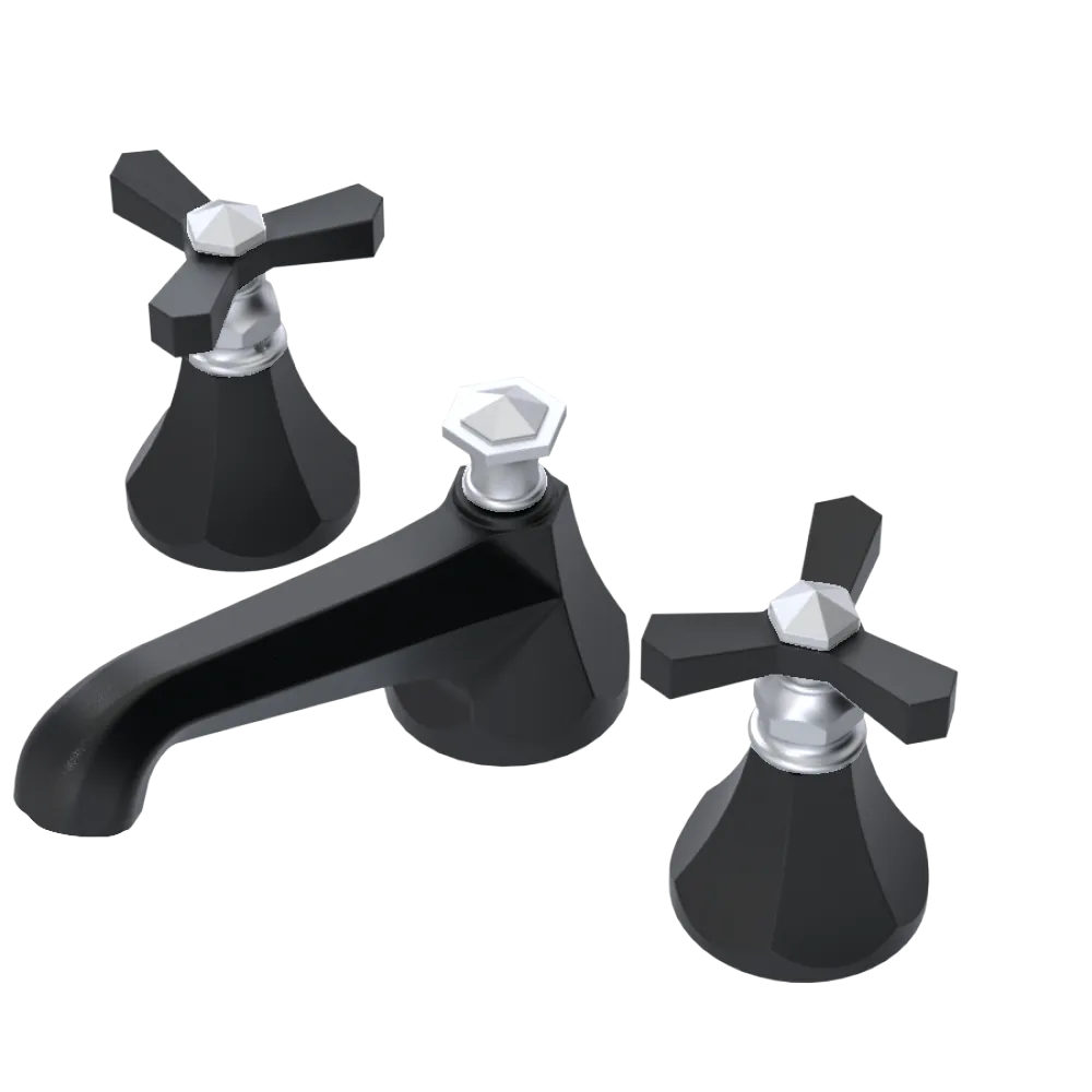 Rubinet Widespread Lav. Set. (less drain) Matt Black