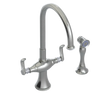 Rubinet Two Handle Single Hole Kitchen Set with Hand Spray Satin Nickel
