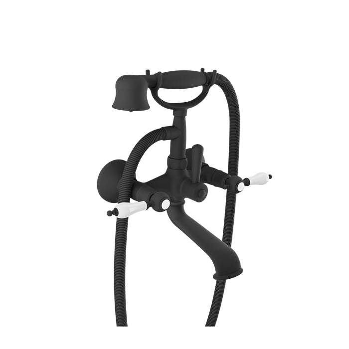 Baril Wall-mounted tub faucet with hand shower