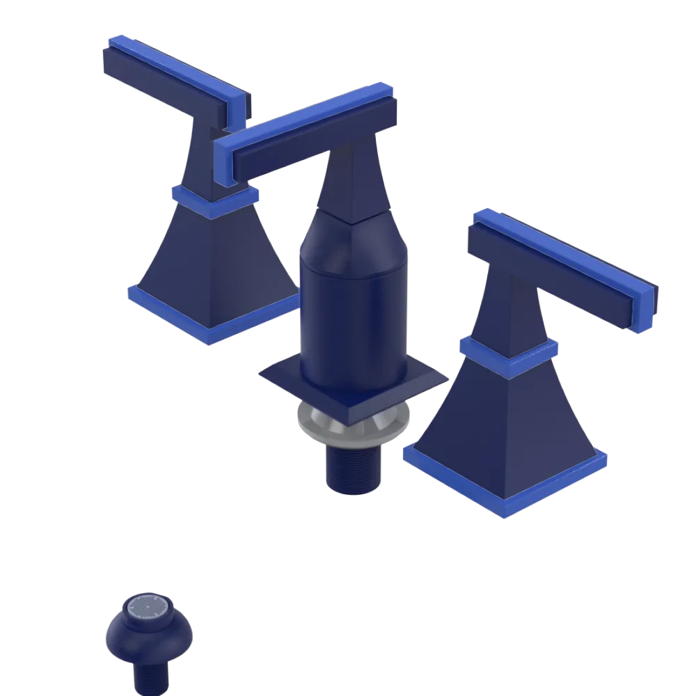 Rubinet Bidet Fitting with Spray, Diverter, and Vacum Breaker (Less Drain) Midnight Blue