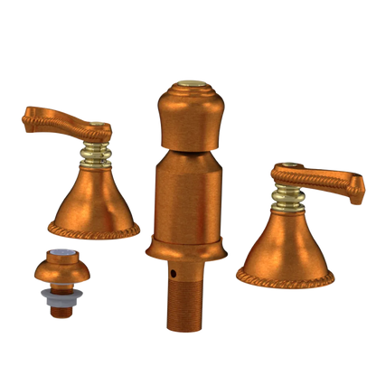 Rubinet Bidet Fitting with Spray, Diverter, and Vacum Breaker (Less Drain) Antique Copper Matt