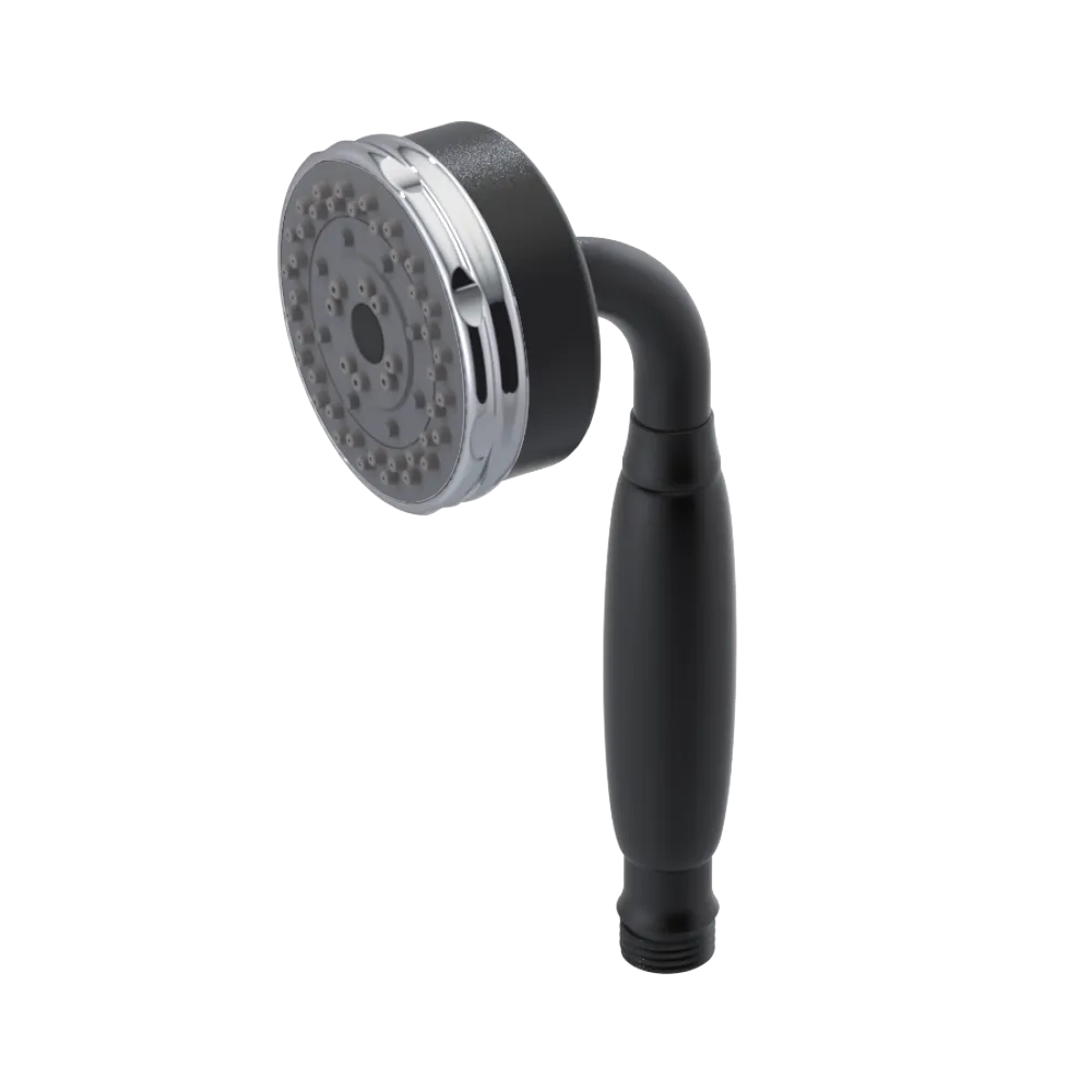 Rubinet 3 Function Hand Held Shower Only Matt Black