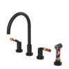 Rubinet Widespread Kitchen Set with Hand Spray Matt Black