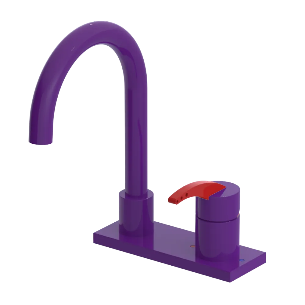 Rubinet 4" Centre Single Control Lav. Set. (less drain) Purple Haze