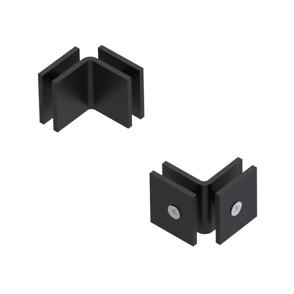 Rubinet 90 Glass to Glass Open Face Matt Black