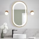 KALIA EFFECTLED-illuminated bathroom mirror - 22" x 38" - Brushed gold