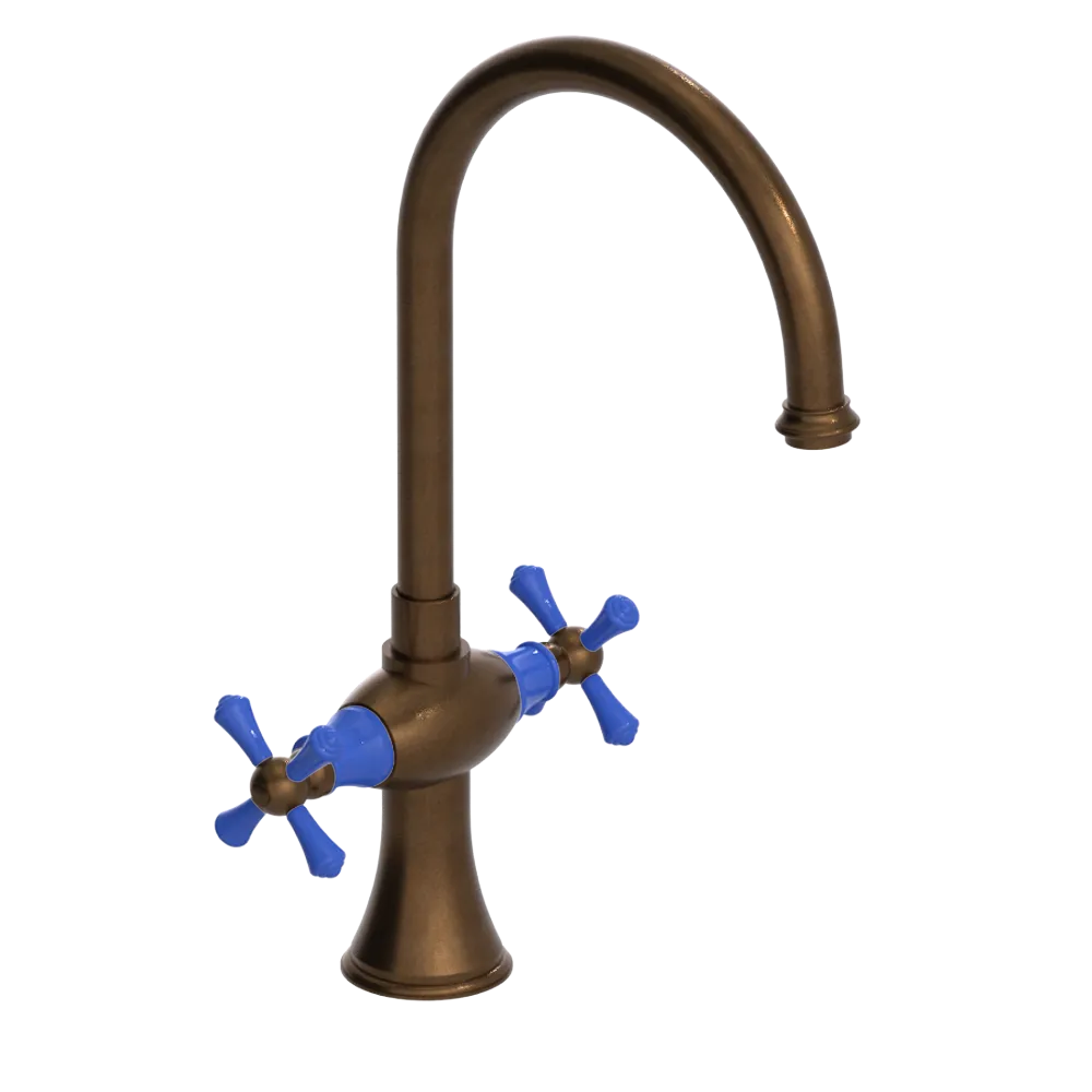 Rubinet Two Handle Single Hole Kitchen Set Tuscan Brass