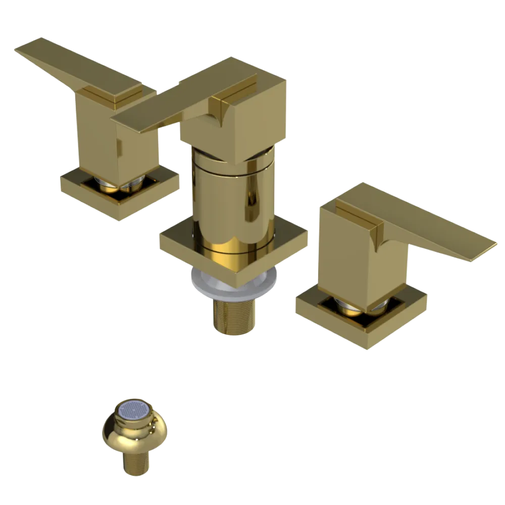 Rubinet Bidet Fitting with Spray, Diverter, and Vacuum Breaker (less drain) Natural Brass