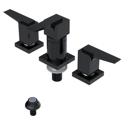Rubinet Bidet Fitting with Spray, Diverter, and Vacuum Breaker (less drain) Black