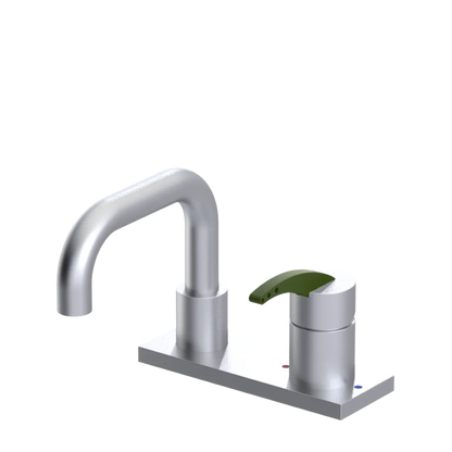 Rubinet 4" Centre Single Control Lav. Set. with Genesis spout (less drain) Satin Chrome