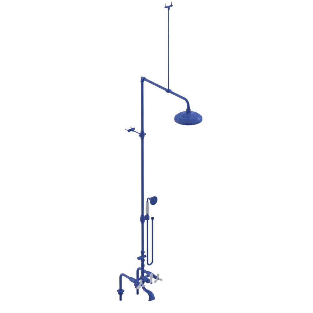 Rubinet Deck Mount Tub & Shower with Hand Held Shower Blu Jean