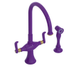 Rubinet Two Handle Single Hole Kitchen Set with Hand Spray Purple Haze