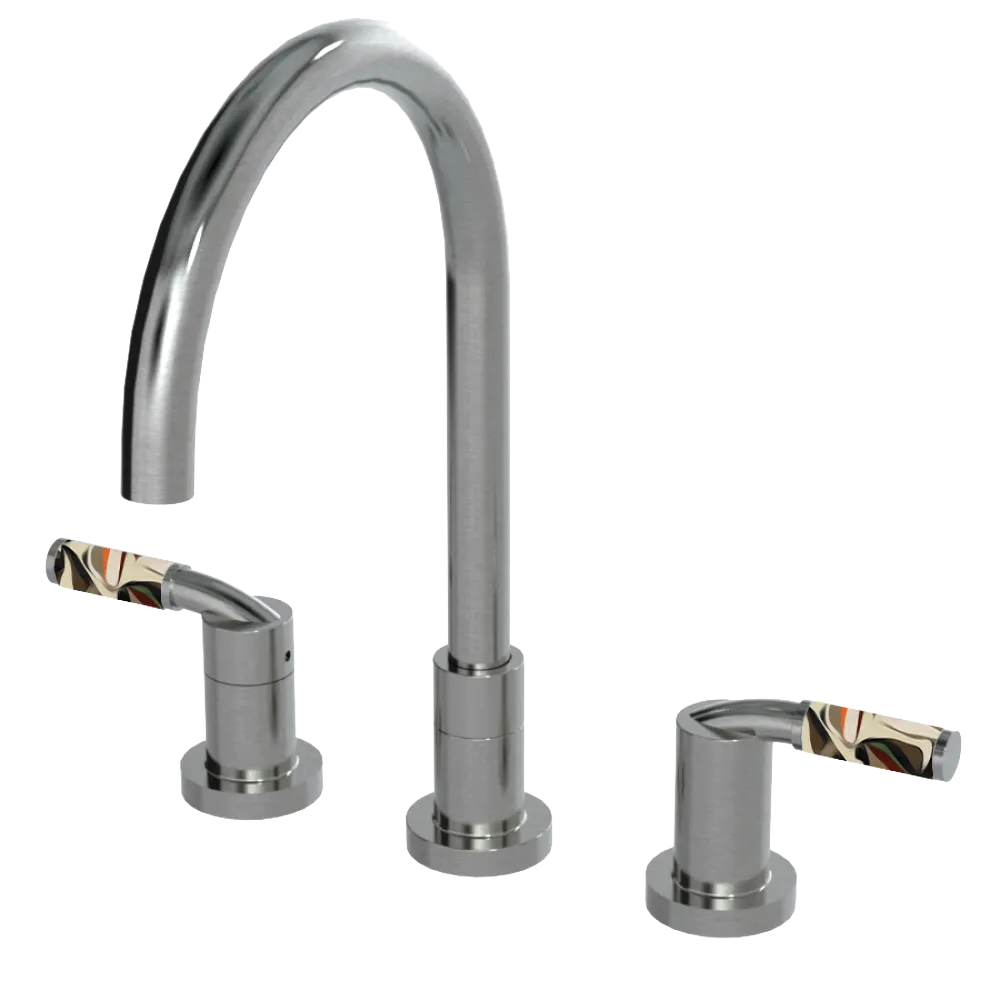 Rubinet Widespread Kitchen Set Satin Nickel